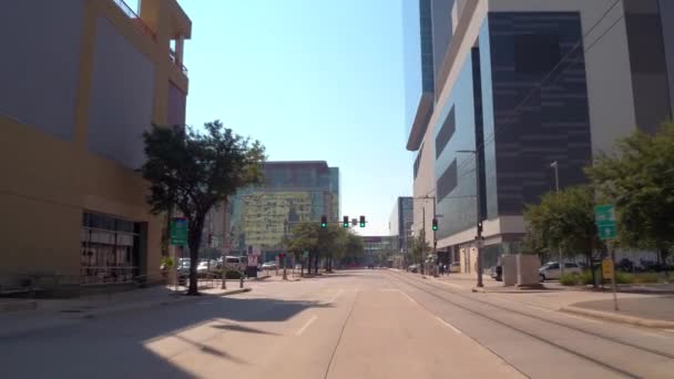 Houston Texas Zwieback Street Driving Footage George Braun Convention Center — Stockvideo