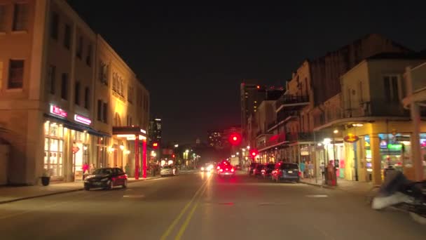 Night Tour New Orleans French Quarter — Stock Video
