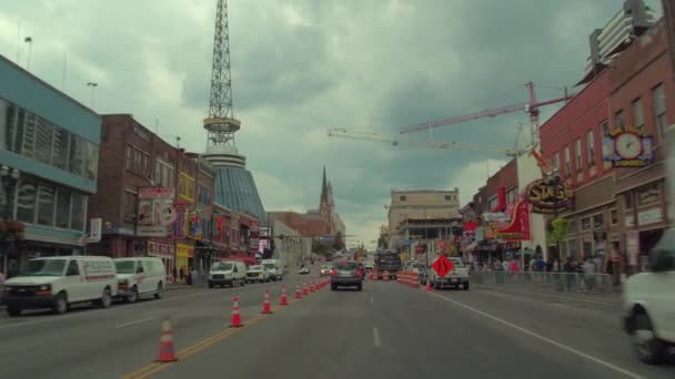 Construction Routes Broadway Nashville Tennessee Usa — Video