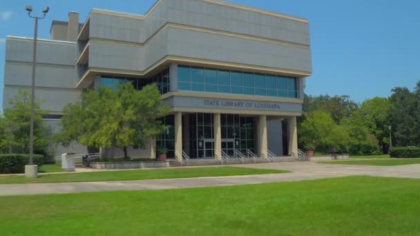 美国路易斯安那州国家图书馆运动镜头4K 框架稳定 — 图库视频影像