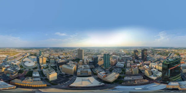 Imagem Aérea Fort Worth Texas 360Vr Foto Equiretangular — Fotografia de Stock