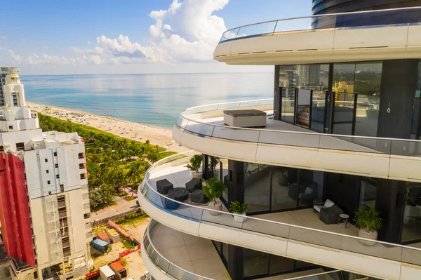 Miami Beach Florida Usa September 2018 Aerial Faena House Construction — Stock Photo, Image