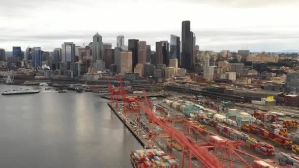 Drone Hyperlapse Seattle 30P — Stockvideo