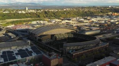 Safeco alan Beyzbol Stadyumu Seattle'da, havadan görünümü
