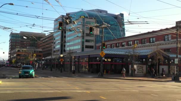 Rekaman Tanah Seattle Union Square Station Dan Chinatown — Stok Video