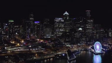 Seattle Hava gece Panoraması