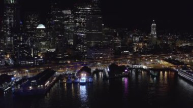 Seattle kenti gece 4k 24p