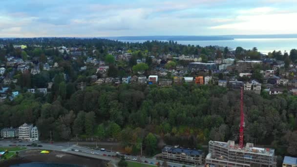 西西雅图城市景观鸟瞰图 — 图库视频影像