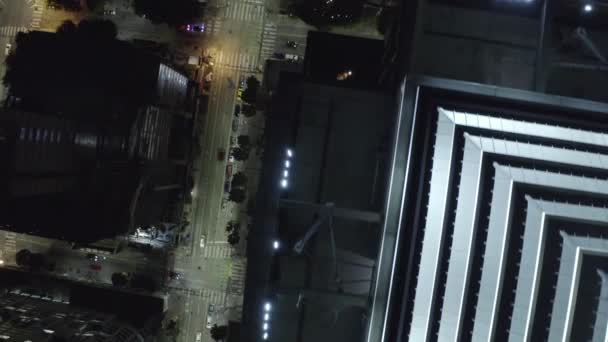 Aerial Natt Seattle Overhead Film — Stockvideo
