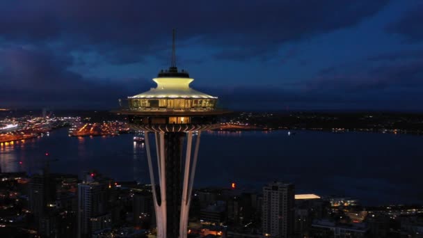 Seattle Septiembre 2018 Imágenes Aéreas Aviones Tripulados Aguja Espacial Seattle — Vídeos de Stock