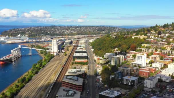 空中拍摄西雅图4K — 图库视频影像