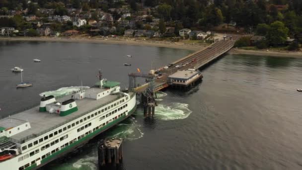Filmaufnahmen Einer Fähre Terminal Dock Seattle Washington — Stockvideo