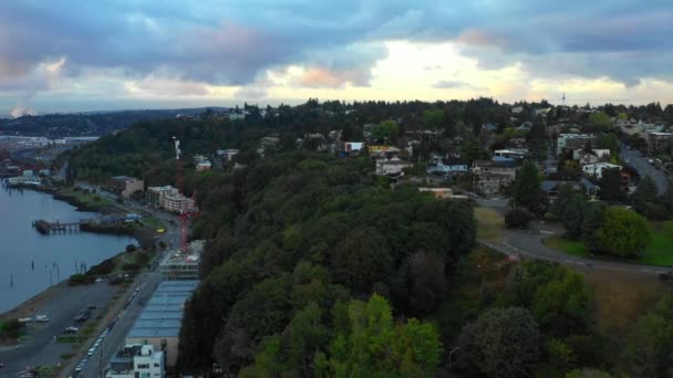 Видео Дрона West Seattle — стоковое видео