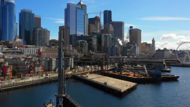 Seattle Industrial Perto Baía — Vídeo de Stock