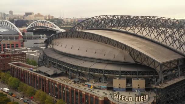 Seattle Usa September 2018 Aerial Drone Footage Safeco Field Seattle — Stock Video