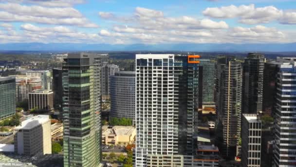 Luchtfoto Beelden Modern Highrise Het Platform Bellevue Washington — Stockvideo