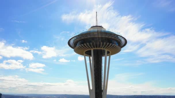 Seattle Usa Syyskuu 2018 Turistit Vierailevat Seattle Space Needle — kuvapankkivideo