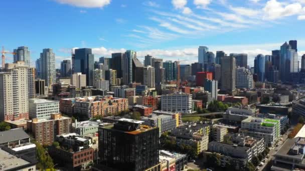Video Drones Aéreos Urbanos Seattle — Vídeos de Stock