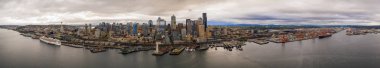 Seattle Wa ABD Hava dron panorama fotoğraf