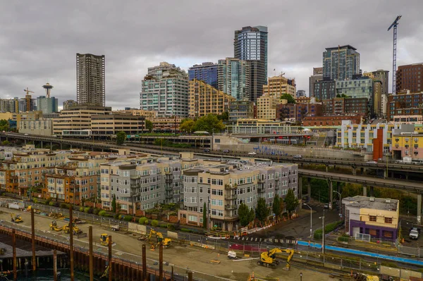 Fotografia Aérea Seattle Market District Eua — Fotografia de Stock