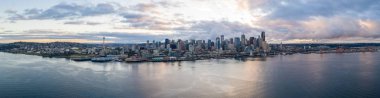 Seattle Washington ABD Hava dron Panoraması