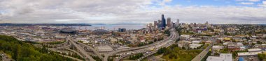 Seattle Washington ABD Hava dron Panoraması
