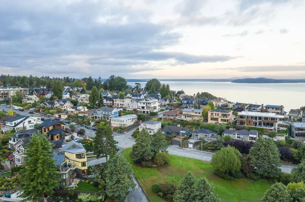 Aerial Drone Photo Residential Real Estate West Seattle Washington Usa — Stock Photo, Image