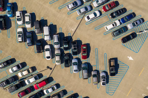 Carros Aéreos Foto Aérea Estacionamento Telhado Shopping — Fotografia de Stock