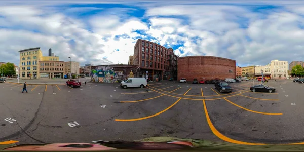 シアトル ワシントン アメリカ合衆国 月ダウンタウン シアトル ワシントン州の風光明媚な旅行先の 2018 360 仮想現実のイメージ — ストック写真