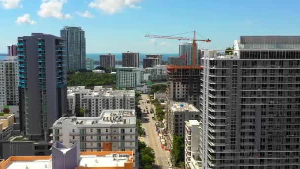 Aerial Brickell Miami Housing Construction — Stock Video