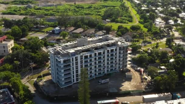 Edificio Construcción Sobrevuelo Aéreo — Vídeos de Stock