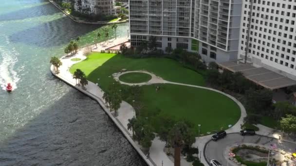 Aerial Footage Miami Circle National Historic Landmark — Stock Video