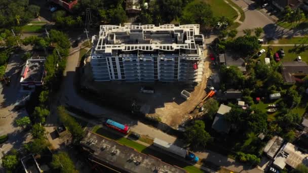 Antenne Ziehen Schuss Bau Entwicklungen Miami — Stockvideo