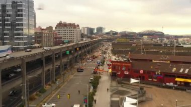 Drone Seattle Alaska yolu Endüstriyel liman bölgesi