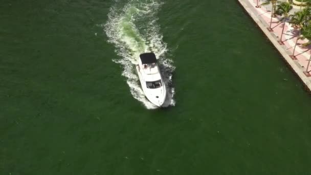 迈阿密周末划船空中视频 — 图库视频影像