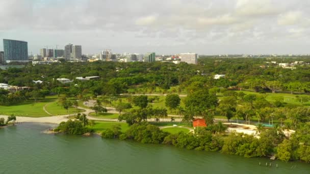 Drone Légi Felvételeket Miami Morningside Park — Stock videók