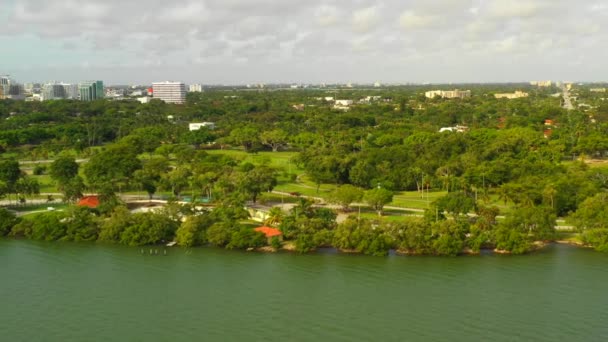 Hukot Leteckých Záběrů Miami Morningside Park — Stock video