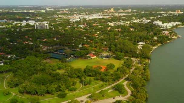 Hukot Leteckých Záběrů Miami Morningside Park — Stock video