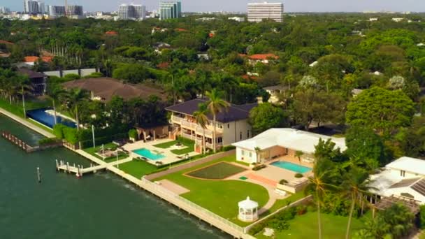 Miami Sabal Palm Upscale Neighborhood — Stock Video