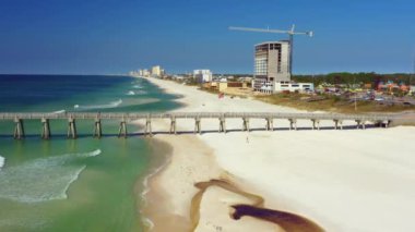 Hava dron görüntüleri plaj Panama Meksika Körfez kasırga Michael aftermath