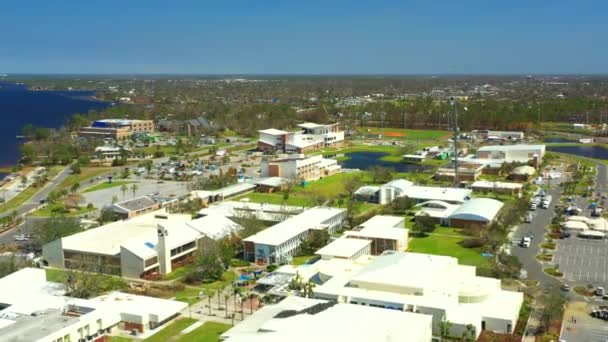 Aerial Aftermath Panama City Hurricane Michael Golf Coast College — Stock Video