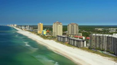 Hava dron görüntüleri plaj Panama Meksika Körfez kasırga Michael aftermath