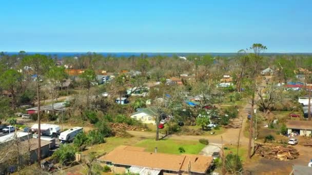 Casas Destruidas Por Huracán Michael Panama City — Vídeos de Stock