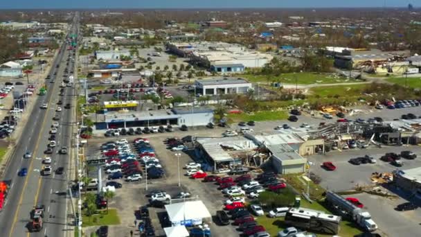 Hurrikan Michael Verwüstung Panama Stadt Florida Usa — Stockvideo