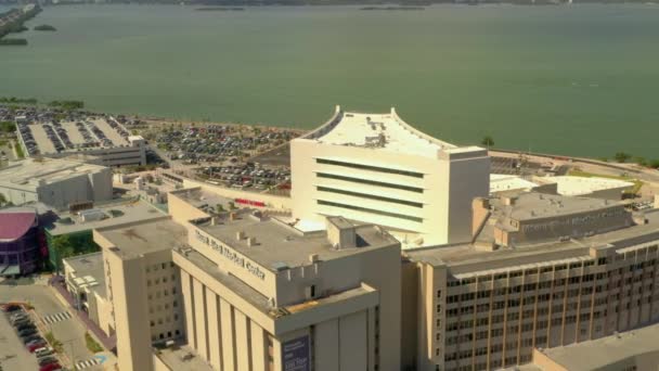 Luchtfoto Bioscoop Schot Van Sinai Medical Center Ziekenhuis Miami Beach — Stockvideo