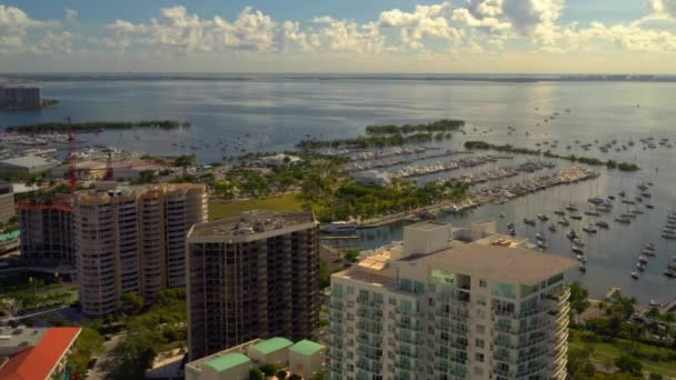 Luchtfoto Drone Beelden Coconut Grove Diner Sleutel Marina 2018 — Stockvideo