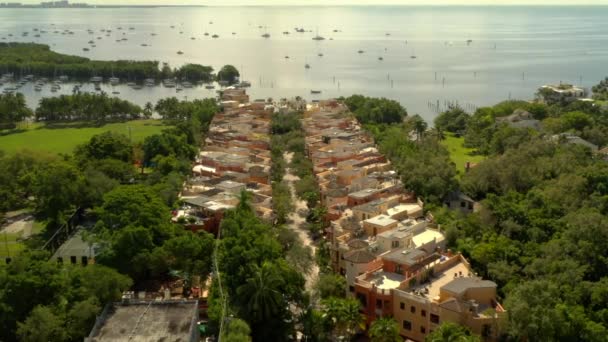 Imagens Aéreas Drone Luxo Townhomes Miami Florida Coconut Grove — Vídeo de Stock