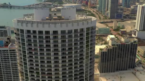 Luchtfoto Beeldmateriaal Opera Tower Miami — Stockvideo