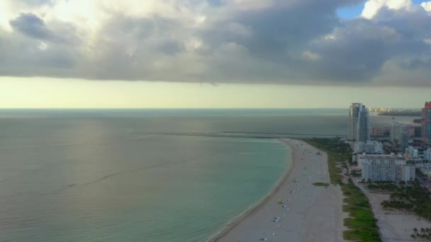 Strandlinie Aus Der Luft Miami — Stockvideo