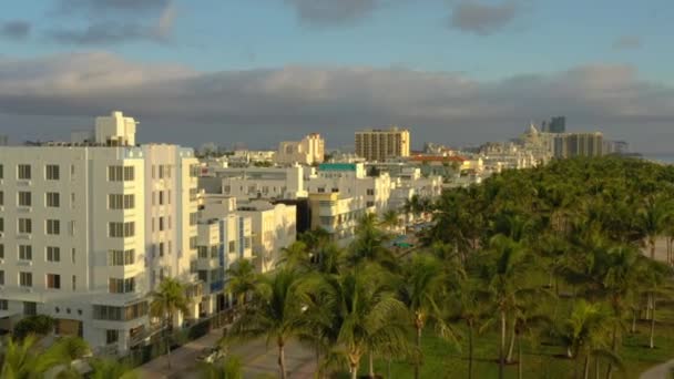 Aerial Miami Beach Ocean Drive Fermé Pour Demi Marathon — Video